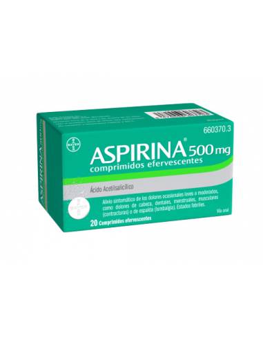 ASPIRINA 500 MG 20 COMPRIMIDOS EFERVESCENTES