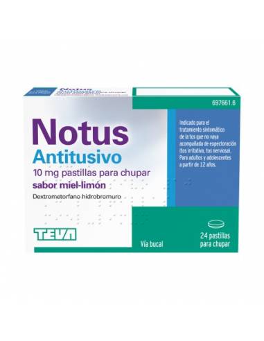 NOTUS ANTITUSIVO 10 MG 24 PASTILLAS PARA CHUPAR