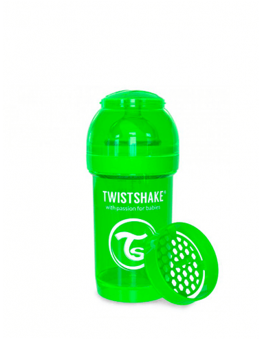 Biberón Twistshake Anticólico 180 ml. Verde - Disbaby - Tienda online…