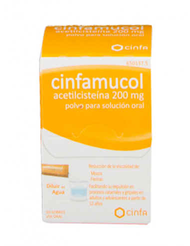 CINFAMUCOL ACETILCISTEINA 200 MG 20 SOBRES