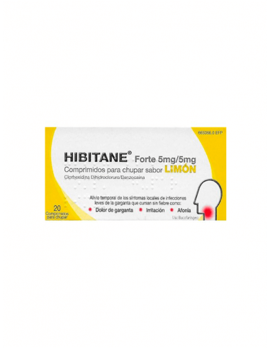 HIBITANE 5/5 MG 20 COMPRIMIDOS PARA CHUPAR SABOR LIMÓN