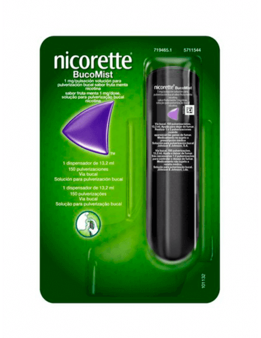 NICORETTE BUCOMIST SABOR FRUTA MENTA 1 MG/PULVER