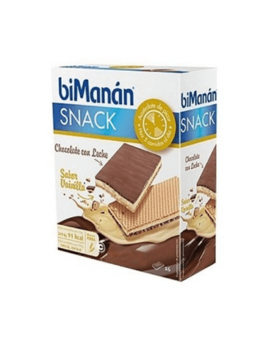 BIMANÁN SNACK ENTRE HORAS CHOCOLATE LECHE + VAINILLA 6 UNIDADES