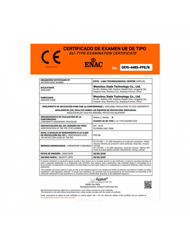 Mascarilla FFP3 1 unidad color negro, Certificado CE