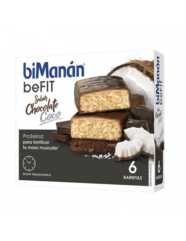 BIMANÁN BEFIT BARRITA SABOR CHOCOLATE COCO 6 UNIDADES