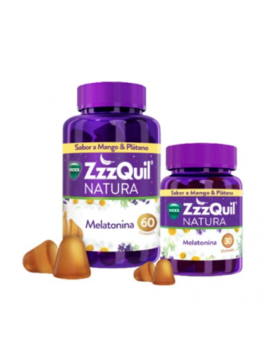 ZZZQUIL NATURA 90 GUMMIES SABOR MANGO&PLATANO PACK