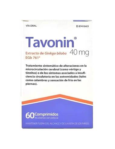 TAVONIN 40 MG 60 COMPRIMIDOS RECUBIERTOS