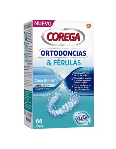 COREGA ORTODONCIAS & FERULAS 66 TABLETAS LIMPIAD