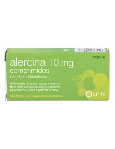 ALERCINA 10 MG 7 COMPRIMIDOS RECUBIERTOS