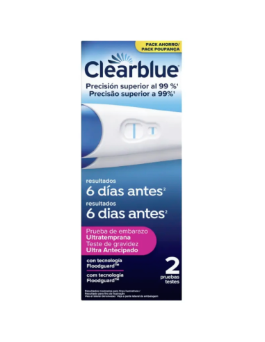 CLEARBLUE TEST DE EMBARAZO ULTRATEMPRANA 2 UNIDADES