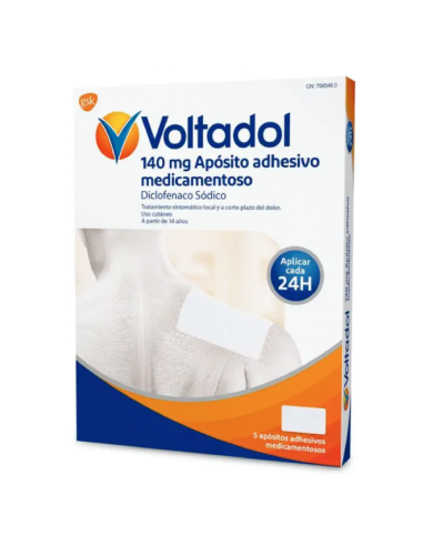 VOLTADOL 140 MG 5 APOSITOS ADHESIVOS MEDICAMENTOSOS