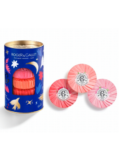 ROGER & GALLET JABON PASTILLA GINGEMBRE ROUGE+ FLEUR DE FIGUIER+ROSE TRIPLO PACK